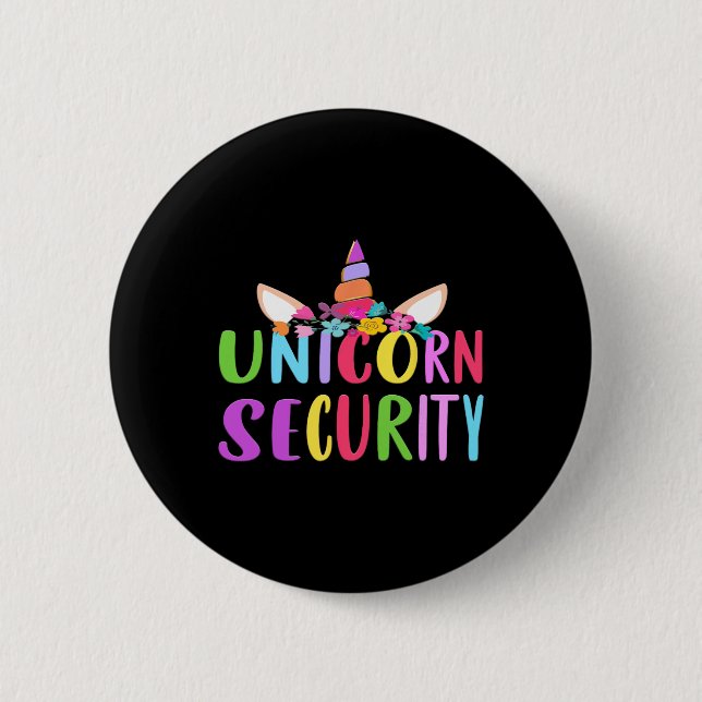 Unicorn Security Halloween Herbstkostümchen Erwach Button (Vorderseite)