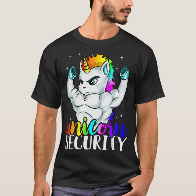 Unicorn Security Squad Muscle Tee Funny Dad Brothe (Vorderseite)