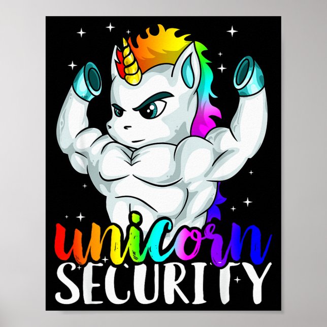 Unicorn Security Squad Muscle Tee Funny Dad Brothe Poster (Vorne)