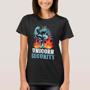 Unicorn Security Unicorns Rainbow Graphic T-Shirt