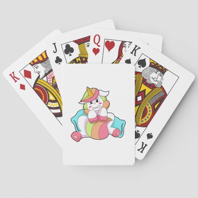 Unicorn Shy mit Kissen Spielkarten (Rückseite)