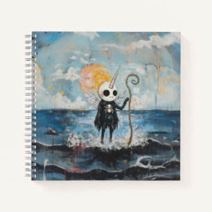 Unicorn Skull Magical Hexy Goth Spider AI Art Notizbuch