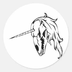 Unicorn Skull Runder Aufkleber