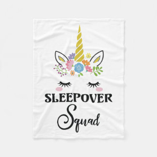 Unicorn Sleepover Squad Birthday Slumber Party Fleecedecke