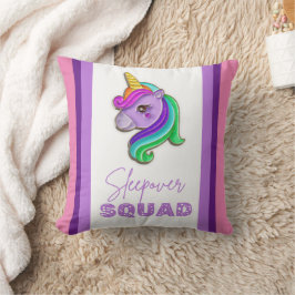 Unicorn Sleepover Squad Pyjama Party Geschenk Kissen