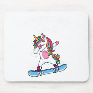 Unicorn Snowboarden Skifahren Klettern Mousepad