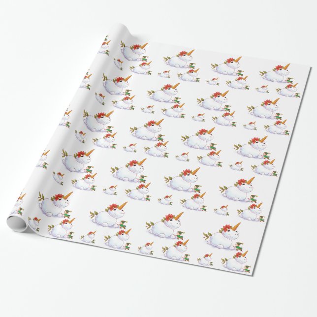Unicorn Snowman Geschenkpapier (Ungerollt)