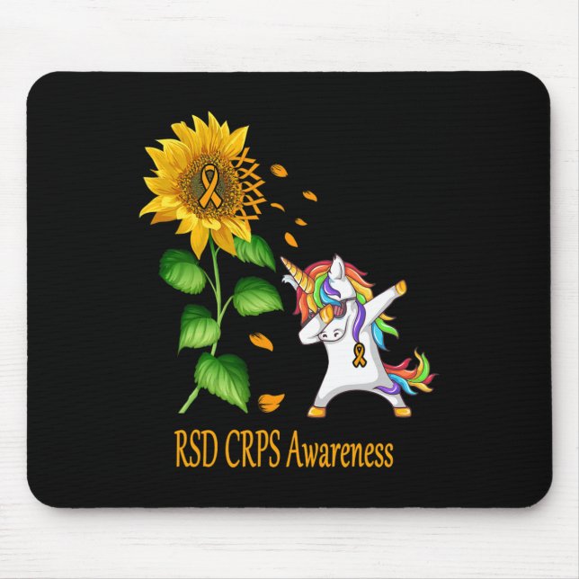 Unicorn Sonnenblume Rsd Crps Bewusstsein Mousepad (Vorne)