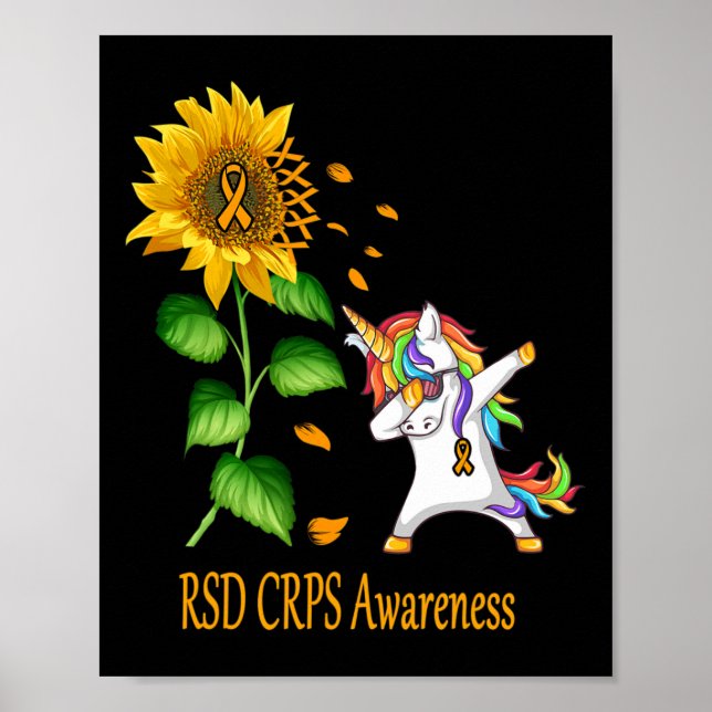 Unicorn Sonnenblume RSD CRPS Bewusstsein Poster (Vorne)