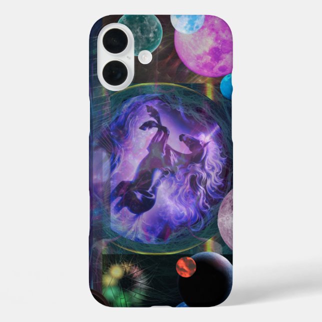 Unicorn Space iPhone 13 Fall iPhone 16 Plus Hülle (Rückseite)