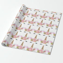 Unicorn Sparkl Glitzer Pink Gold Rose Weiß Geschenkpapier