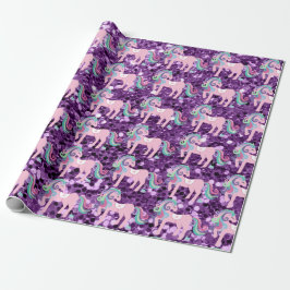 Unicorn Sparkl Glitzer Pink Sequin Baby Lavender Geschenkpapier