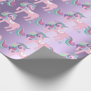 Unicorn Sparkl Glitzer-Rosa-Blumenbaby-Lavendel Geschenkpapier