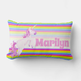 Unicorn springende Regenbogenstreifen individuelle Lendenkissen