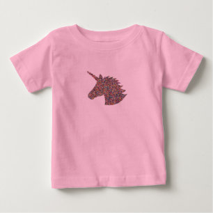 Unicorn Sprinkle Print Pink Baby Bodysuit T-shirt