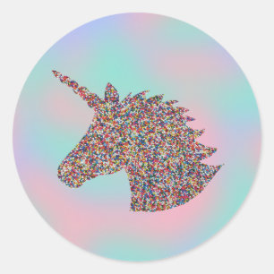 Unicorn Sprinkles Happy Birthday Party Stickers