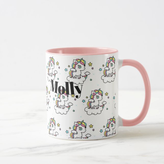 Unicorn Sprinkles Kawaii Niedliche Becher Tasse (Rechts)