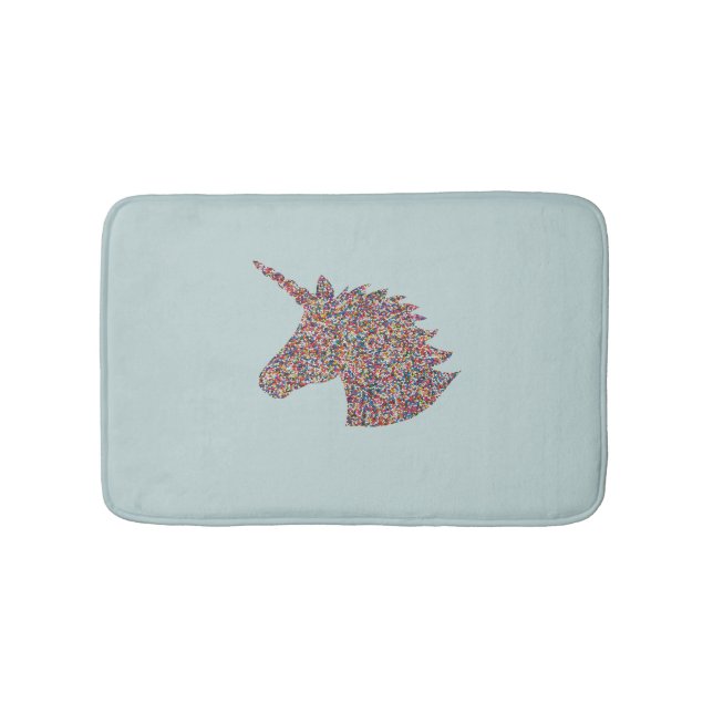 Unicorn Sprinkles Türkis Bath Mat Badematte (Vorderseite)