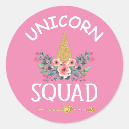 Unicorn Squad Runder Aufkleber