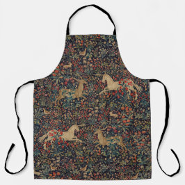 Unicorn Stag Deer Mitternacht Blumengarten Schürze