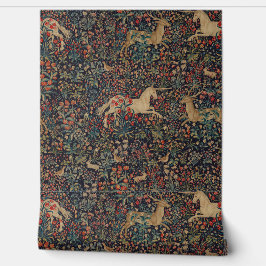 Unicorn Stag Deer Mitternacht Blumengarten Tapete