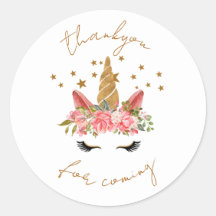 Unicorn Star Party Danke Sticker