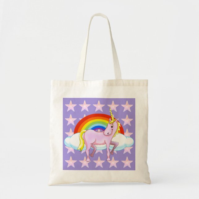 Unicorn & Stars Budget Tote Tasche (Vorne)