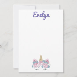 Unicorn-Stationäre Dankeskarte