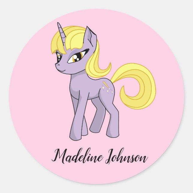Unicorn Stickers Personnalisés Petits sceaux de fi (Devant)