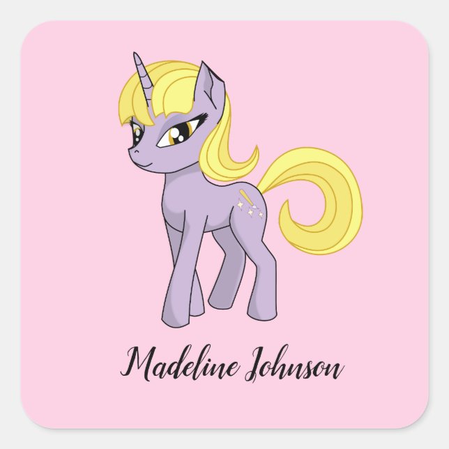 Unicorn Stickers Personnalisés Petits sceaux de fi (Devant)