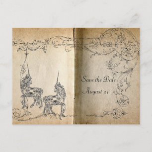Unicorn Storybook Ankündigungspostkarte