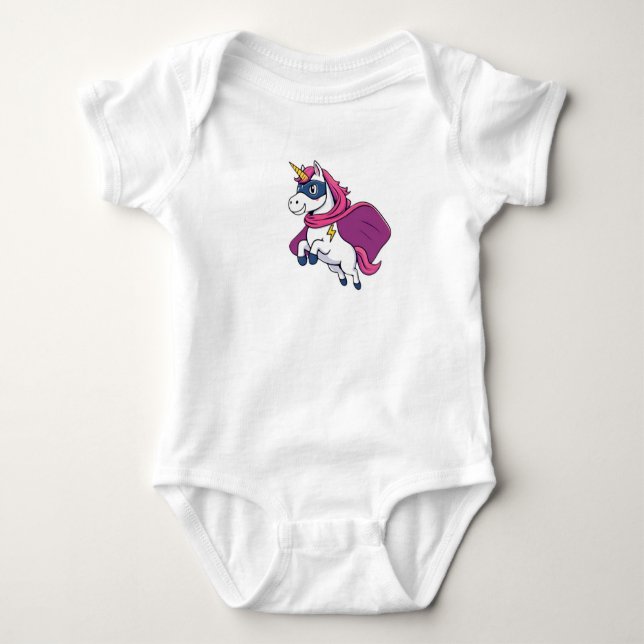 Unicorn Superhero Baby Strampler (Vorderseite)