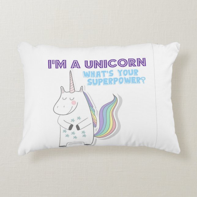Unicorn Superpower Dekokissen (Vorderseite)