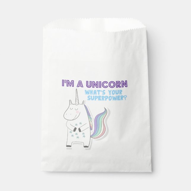 Unicorn Superpower Geschenktütchen (Vorderseite)