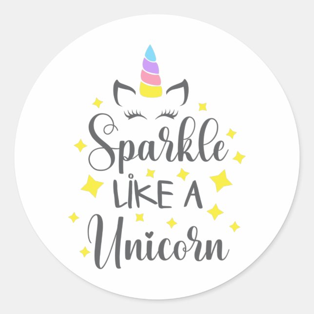 Unicorn T Shirt - Einhorn Shirts für Frauen Runder Aufkleber (Vorderseite)