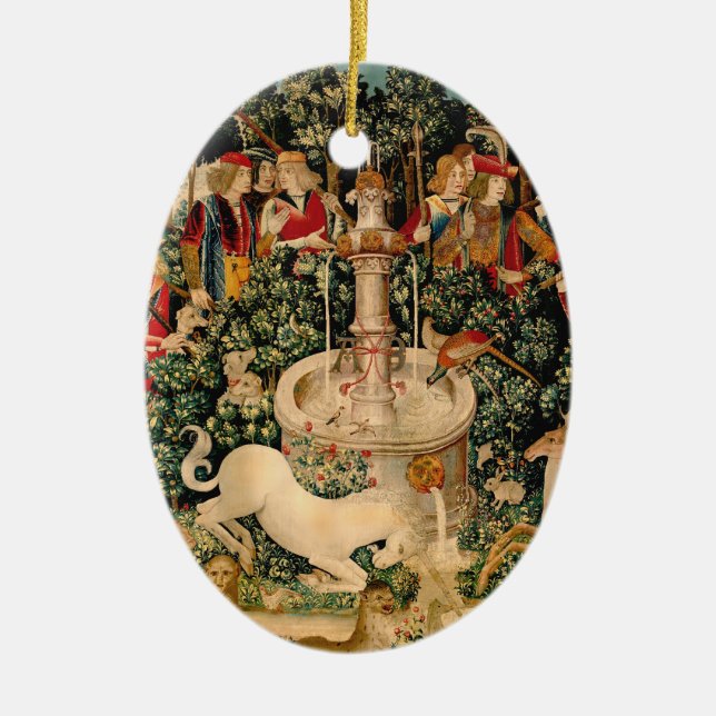 Unicorn Tapestries gefunden Legende Mythisch Keramikornament (Vorne)