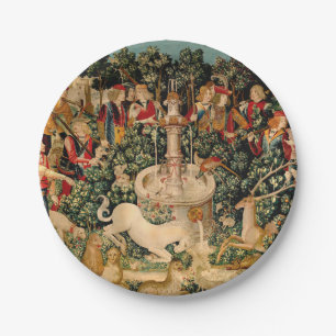 Unicorn Tapestries gefunden Legende Mythisch Pappteller
