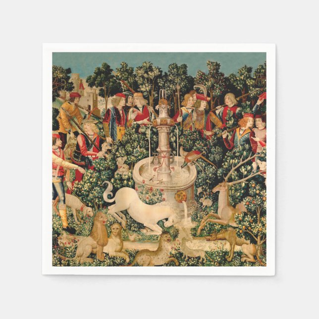 Unicorn Tapestries gefunden Legende Mythisch Serviette (Vorderseite)