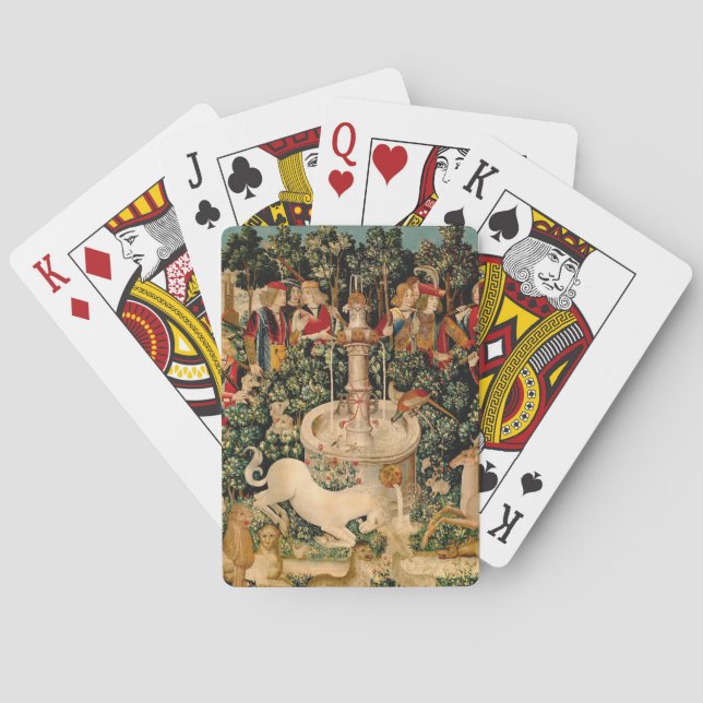 Unicorn Tapestries gefunden Legende Mythisch Spielkarten (Rückseite)