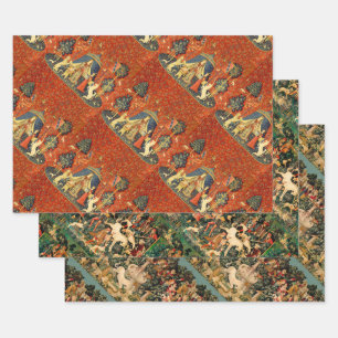 Unicorn Tapestries Lady Legend Mittelalter Geschenkpapier Set