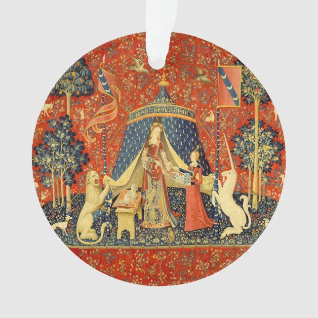 Unicorn Tapestries Lady Legend Mittelalter Ornament (Vorderseite)