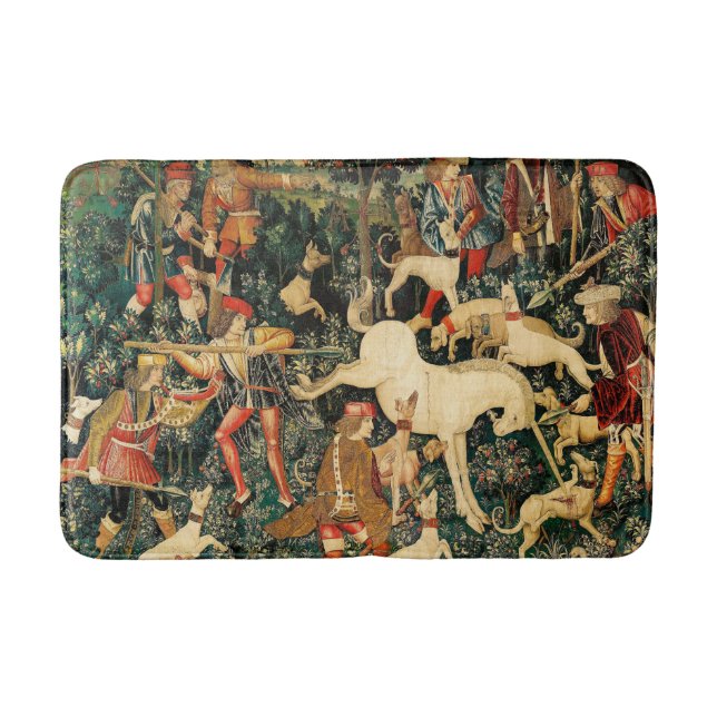 Unicorn Tapestries Mittelalterliche Klassische Ver Badematte (Vorderseite)