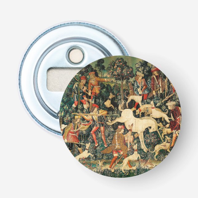 Unicorn Tapestries Mittelalterliche Klassische Ver Flaschenöffner (Vorderseite)