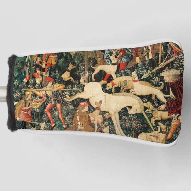 Unicorn Tapestries Mittelalterliche Klassische Ver Golf Headcover (Vorderseite)
