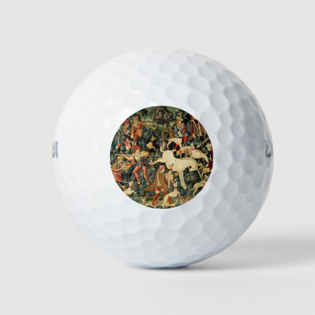 Unicorn Tapestries Mittelalterliche Klassische Ver Golfball (Vorderseite)