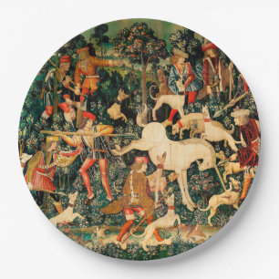 Unicorn Tapestries Mittelalterliche Klassische Ver Pappteller
