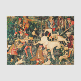 Unicorn Tapestries Mittelalterliche Klassische Ver Seidenpapier