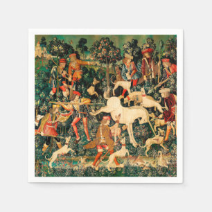 Unicorn Tapestries Mittelalterliche Klassische Ver Serviette