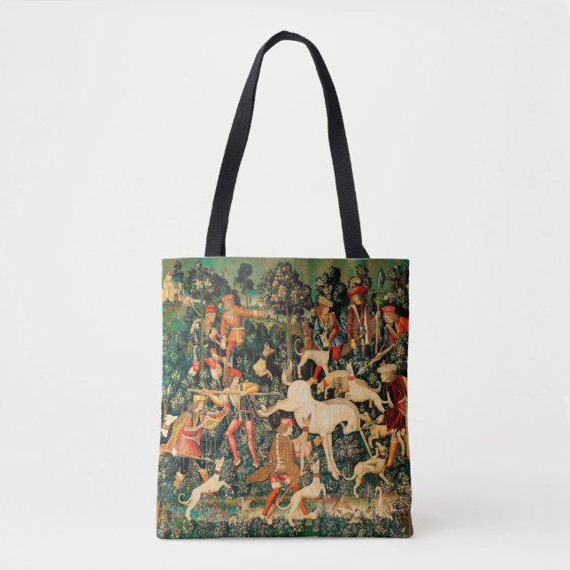 Unicorn Tapestries Mittelalterliche Klassische Ver Tasche (Vorderseite)