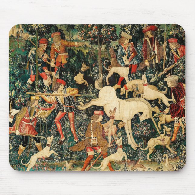 Unicorn Tapestries verteidigt mittelalterliche Myt Mousepad (Vorne)